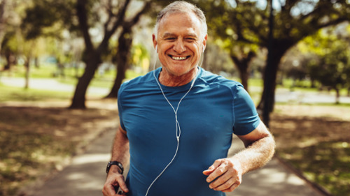 Older white man running, indianapolis indiana